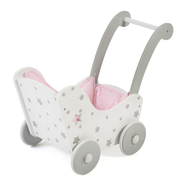 Houten poppenwagen Grey Stars - Afbeelding 2
