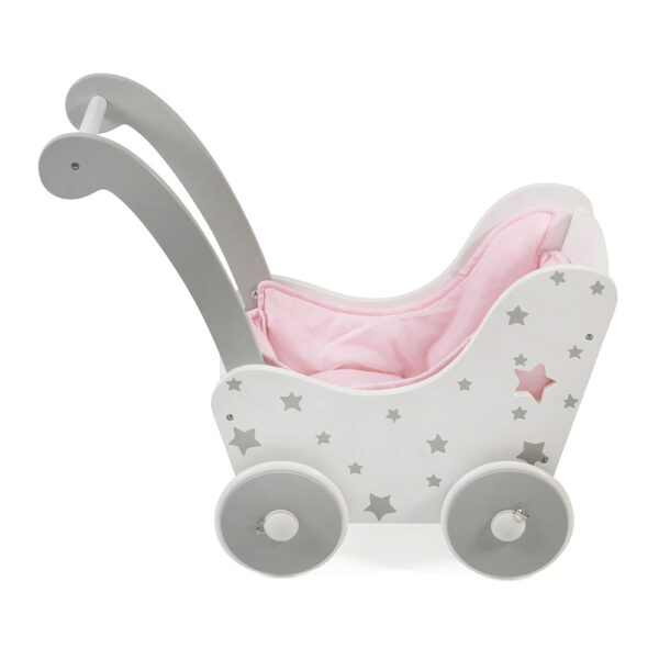 Houten poppenwagen Grey Stars - Afbeelding 3