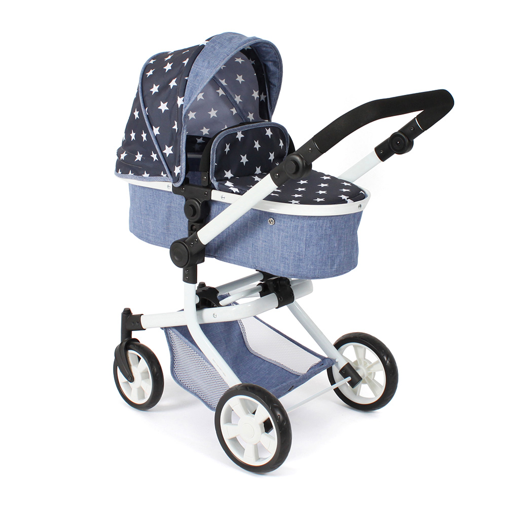 Combi-poppenwagen Mika - Stars Navy