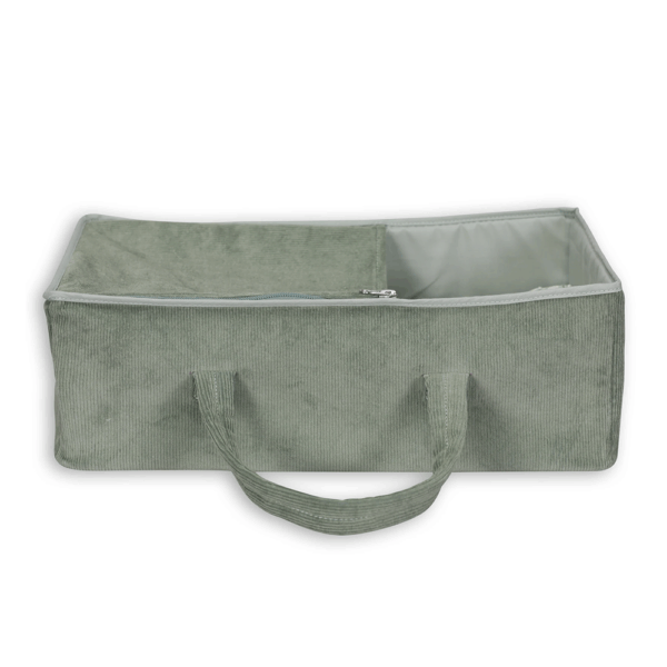 Luxe Poppenreiswieg – Corduroy Mint – 40 cm