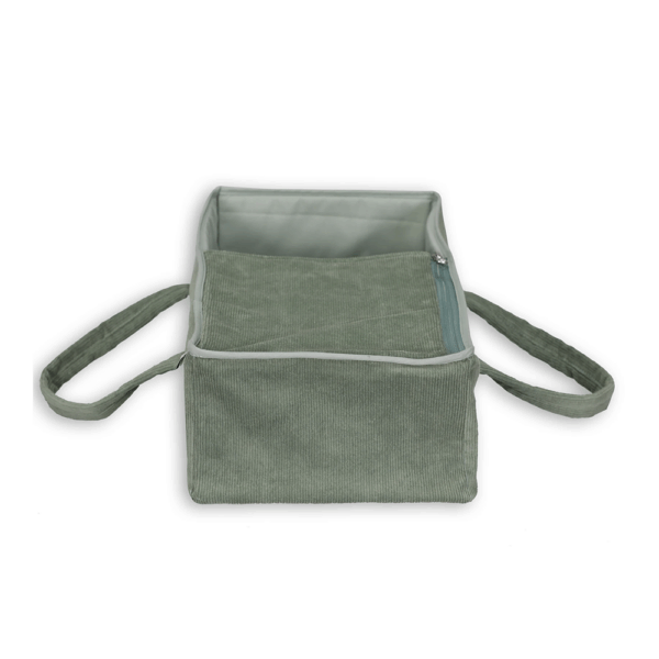 Luxe Poppenreiswieg – Corduroy Mint – 40 cm - Afbeelding 3