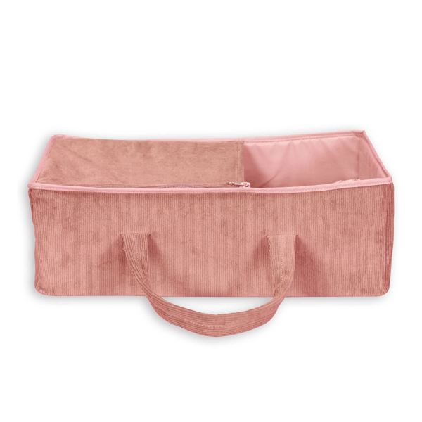 Luxe Poppenreiswieg – Corduroy Roze – 40 cm