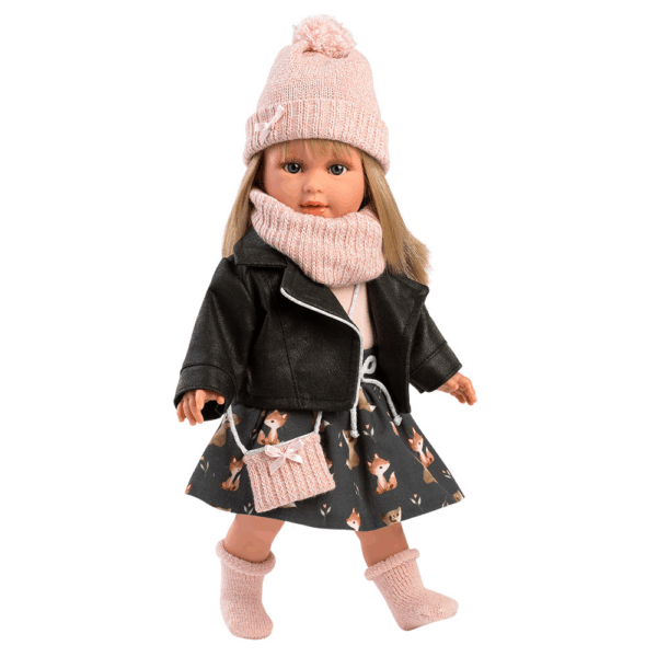 Peuterpop Carla met bikerjasje – 40 cm