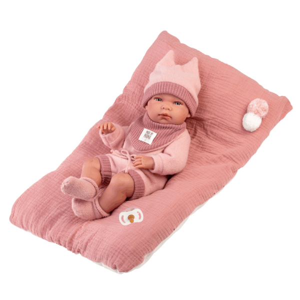 Babypop Nica met roze kussen – 40 cm