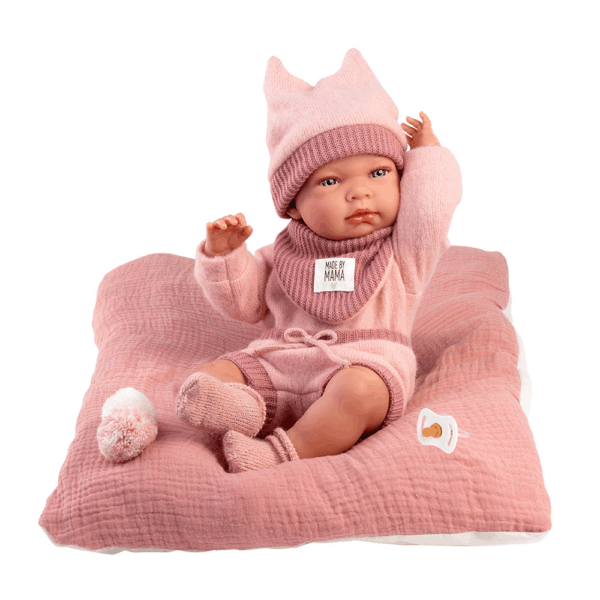 Babypop Nica met roze kussen – 40 cm - Afbeelding 2