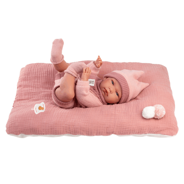 Babypop Nica met roze kussen – 40 cm - Afbeelding 3