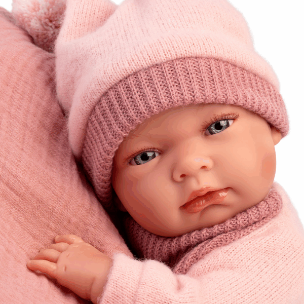 Babypop Nica met roze kussen – 40 cm - Afbeelding 4