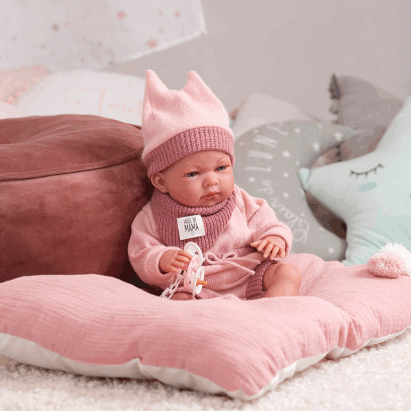 Babypop Nica met roze kussen – 40 cm - Afbeelding 5