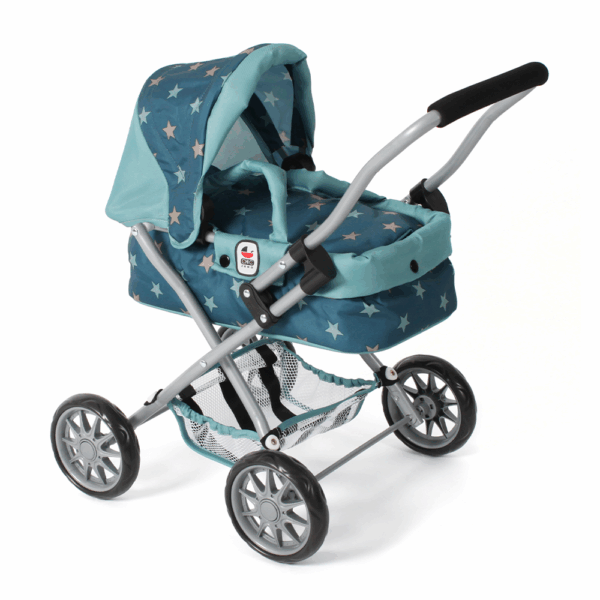Kleine Poppenwagen Smarty – Stars Turquoise