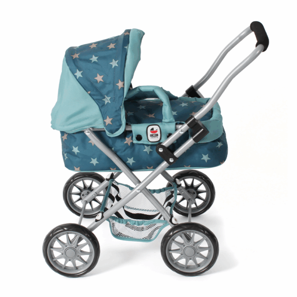 Kleine Poppenwagen Smarty – Stars Turquoise - Afbeelding 2