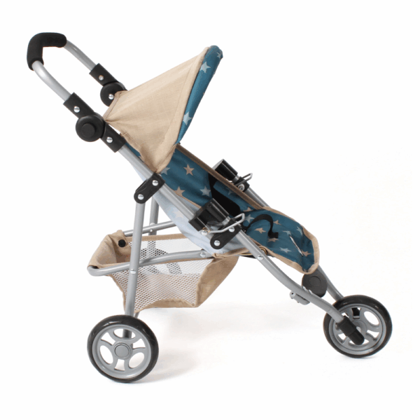 Poppenwagen Jogger Lola – Stars Turquoise Beige - Afbeelding 2