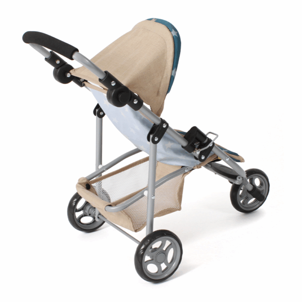 Poppenwagen Jogger Lola – Stars Turquoise Beige - Afbeelding 3