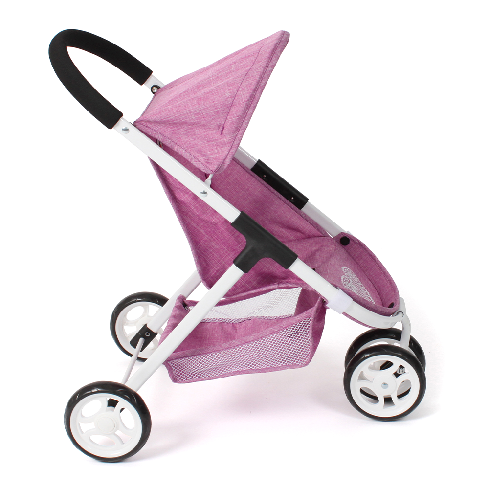 Kleine Poppenbuggy Speedy - Pink Jeans - Zijkant
