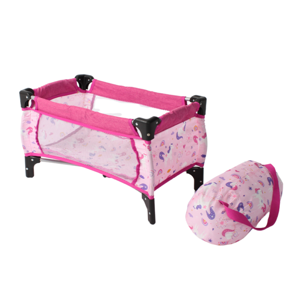 Poppen Reisbedje Deluxe - Unicorn Pink